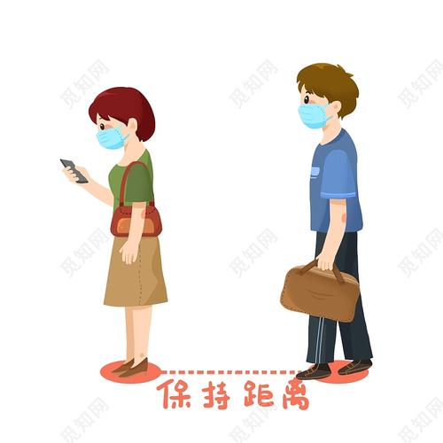 排队时保持适当距离